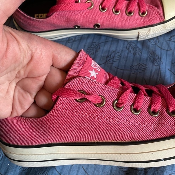 Converse all stars pink denim low size 7.5 - Picture 3 of 7